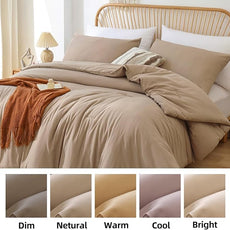 ROSGONIA California King Comforter Set Taupe Brown, 3pcs (1 Boho Tan Cal King Comforter & 2 Pillowcases), Soft Bedding Lightweight Bedspread Blanket