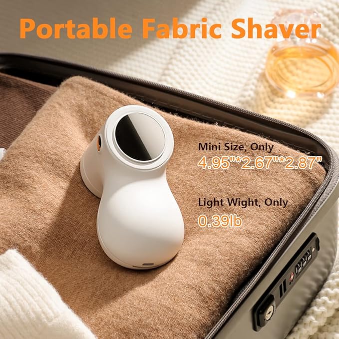 𝗥𝗲𝗰𝗵𝗮𝗿𝗴𝗲𝗮𝗯𝗹𝗲 Fabric Shaver, coldSky Lint Remover for Clothes with 3 Replaceable Blades, Electric Lint Shaver with Digital Display, 3-Speeds Defuzzer for Removing Fuzz and Pill from Sweater