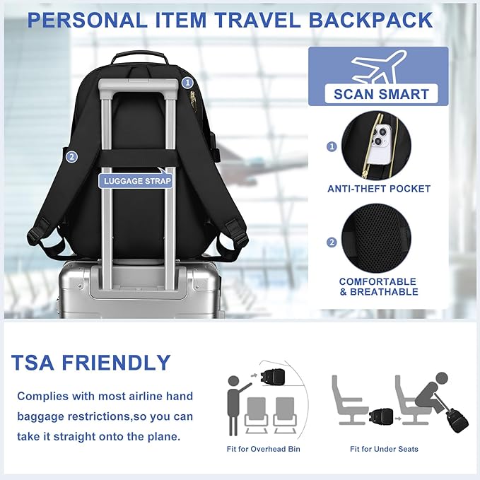 Large Laptop Backpack for Women Bookbag: 18 inch Work School Backpacks with Pocket for Large Capacity Cup & USB Charger College Book Bag Travel Business Nurse Teacher Bookbags Anti-theft Back Pack