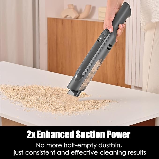 Handheld Vacuum Cordless, Lightweight 1.4lb with Powerful Suction, Charging Dock, Single Touch Empty and Detachable Dust Cup, Portable Mini Car Vac for Home Office and Pet Hair