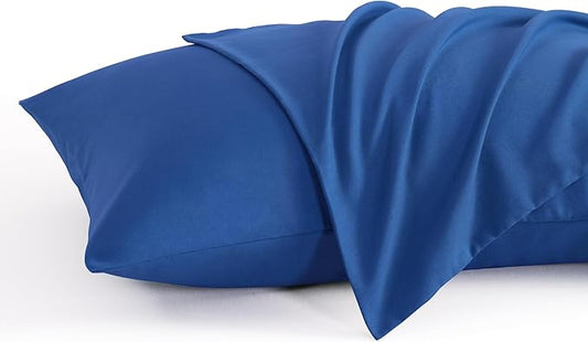 NTBAY King Pillow Cases Set of 2, 2 Pack Brushed Microfiber 20x40 Pillow Cases, Soft, Wrinkle, Fade, Stain Resistant Royal Blue Pillow Cases with Envelope Closure, 20x40 Inches, Royal Blue