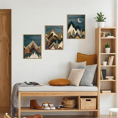 BINCUE Boho Mountain Wall Art Framed Landscape Wall Decor Modern Nature Artwork for Bedroom Living Room Office 12