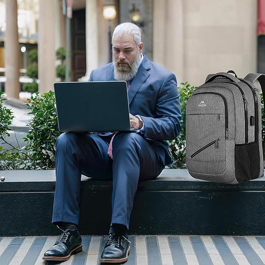 MATEIN 18 Inch Extra Large Laptop Backpack, 50 L Travel Backpack with Anti Theft Pocket & TSA Laptop Compartment for Men Women, Multiple Pockets Business Computer Carry On, Grey