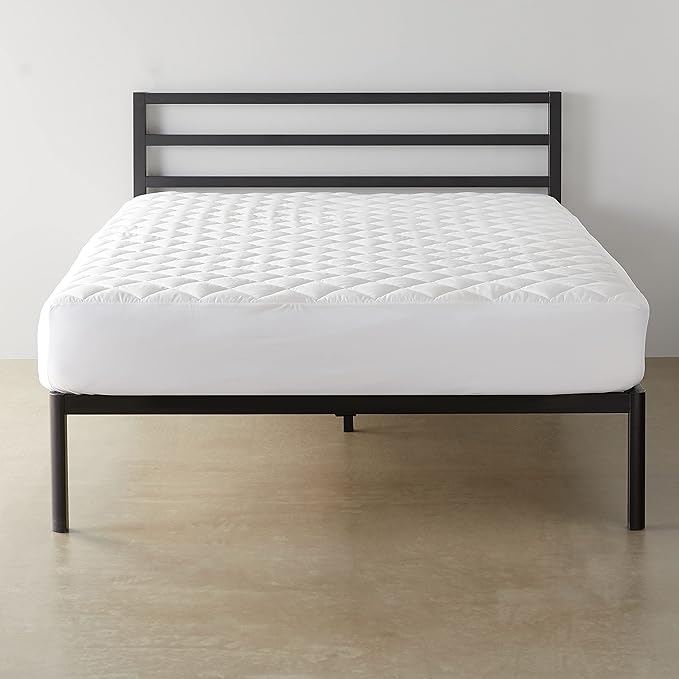 Amazon Basics Hypoallergenic Quilted Mattress Topper Pad, Cover 18 Inches Deep, Full, White