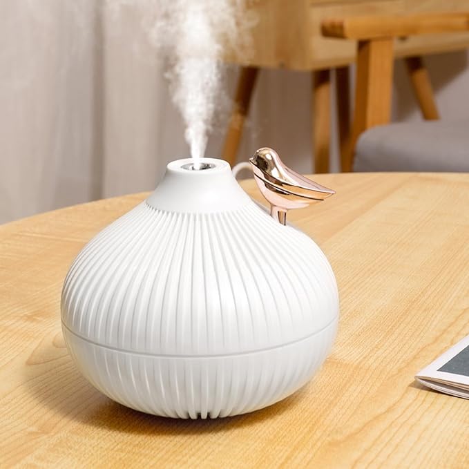 Cool Mist Humidifier, 300ml Bedside Humidifier with Dual Color Light uiet Humidifiers Diffuser Top Refill Water Humidifiers Rechargeable Room Humidifier for Bedroom