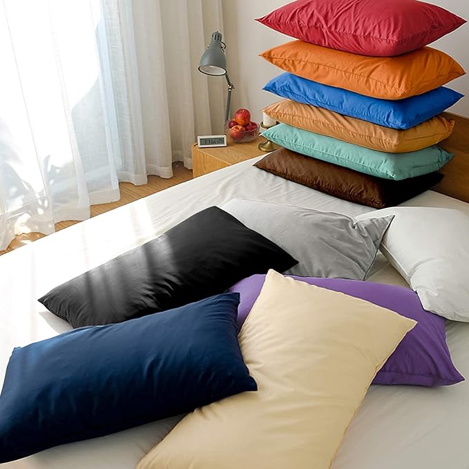 FLXXIE 2 Pack Microfiber King Pillow Cases, 1800 Super Soft Pillowcases with Envelope Closure, Wrinkle, Fade and Stain Resistant Pillow Covers, 20x36, Orange