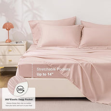 Love's cabin Queen Comforter Set Blush Pink, 7 Pieces Queen Bed in a Bag, All Season Bedding Sets with 1 Comforter, 1 Flat Sheet, 1 Fitted Sheet, 2 Pillowcase and 2 Pillow Sham