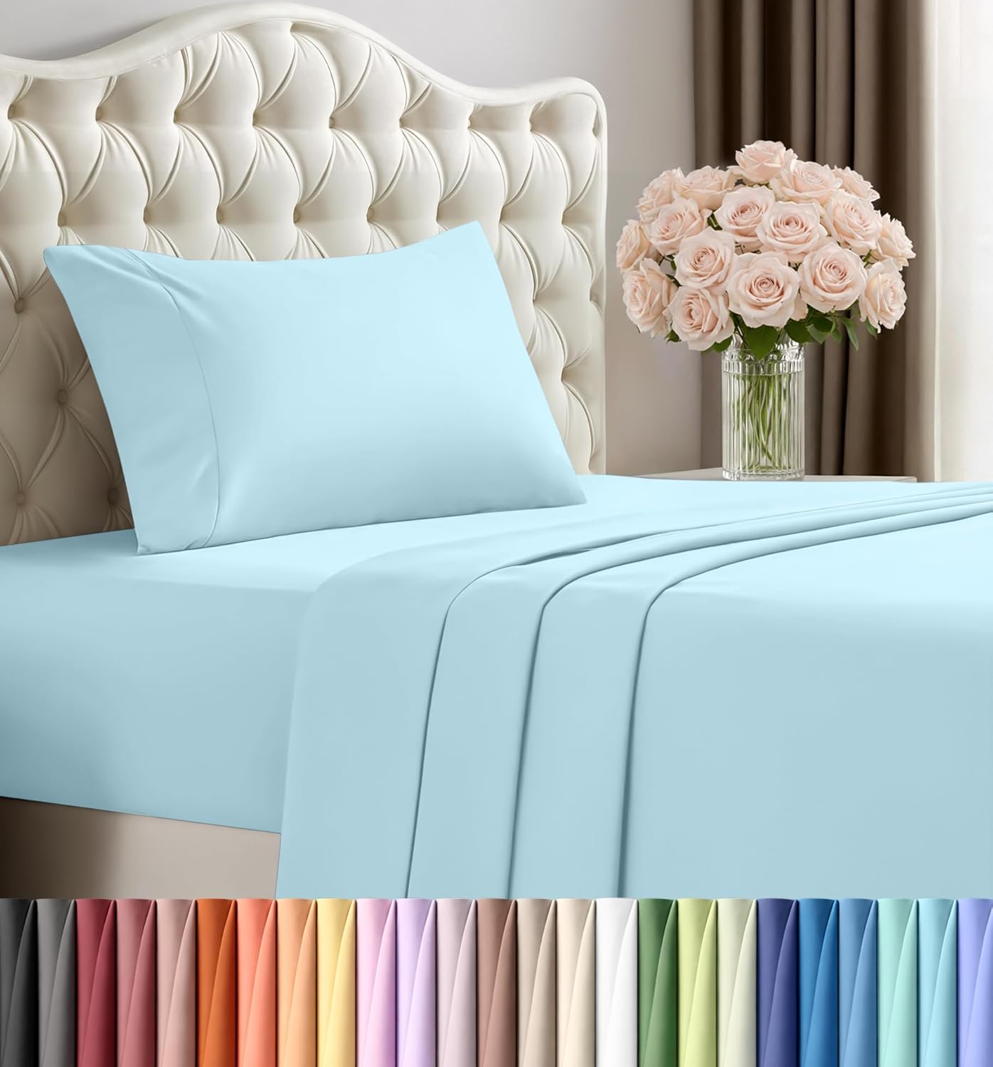 Utopia Bedding Queen Size Sheet Set – 4 Piece Bed Sheets, Soft and Breathable Microfiber, Includes 1 Fitted Sheet, 1 Flat Sheet and 2 Pillowcases – Oeko Tex (Grey) Dormly
