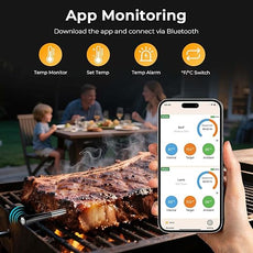 BlueSwan Bluetooth Meat Thermometer Digital, Food Thermometer Wireless 820 ft Range with 2 Color Probes with APP for Grill, Smoker, Oven, Magnetic Design for Cooking, BBQ, Valentines Day Gifts for Him