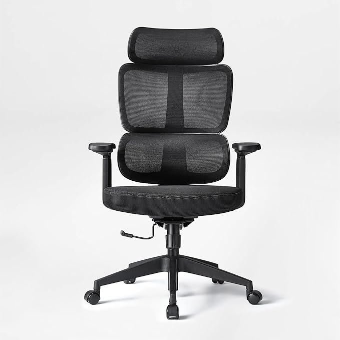 EUREKA ERGONOMIC Lena Mesh Office Chair, Ergonomic Office Chair, High Back Desk Chair with Oversized Headrest, Home Office Desk Chairs for Home & Ofiice, Work Chair, Black