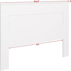 Prepac Stylish Flat Wood Panel Headboard for Queen Size Beds, Simplistic Wooden Queen Headboard 2.25