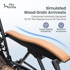 PHI VILLA XXL Oversized Padded Zero Gravity Chair, Foldable Patio Recliner, 30