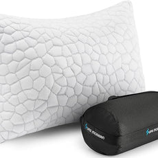 SUPA MODERN Cooling Bed Pillows for Sleeping 1 Pack Small Shredded Memory Foam Pillow Camping Travel Pillow - Compressible Medium Firm, Breathable Cover, ldeal Backpacking Hiking, Airplane and Car