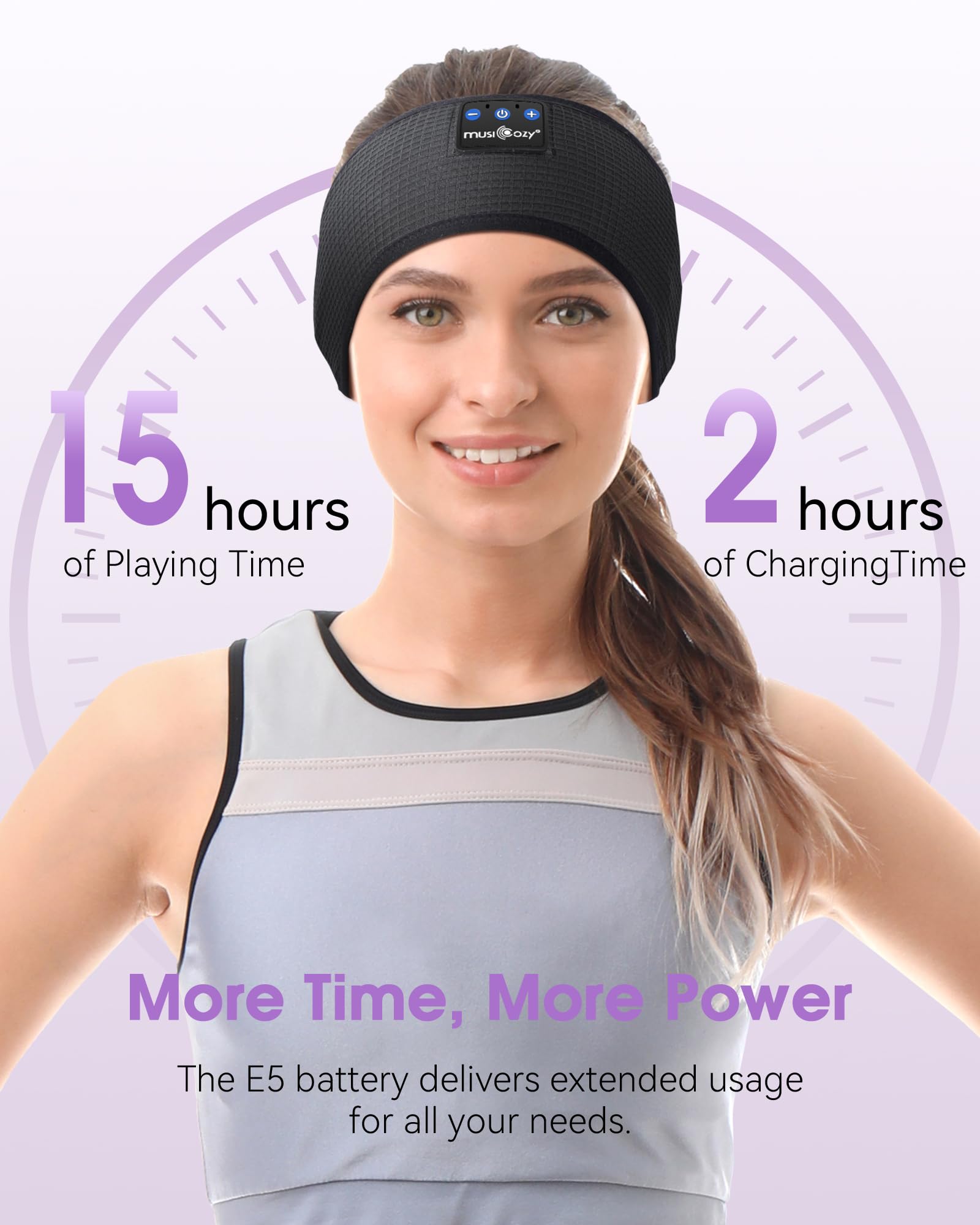 MUSICOZY Sleep Headphones Bluetooth 5.4 Headband, Sports Wireless Earphones Sweat Resistant Earbuds Sleeping Headphone with Ultra-Thin HD Stereo Speaker for Workout Running Cool Gadgets Unique Gifts Dormly