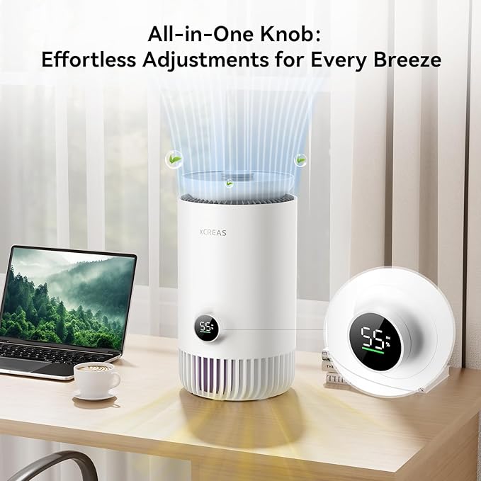 Enhanced Humidifier and Air Purifier in One, 0.8 Gal Top-Fill Tank, 23dB Ultra-Quiet Mist-Free Design (2-in-1 Air Purifier & Humidifier)