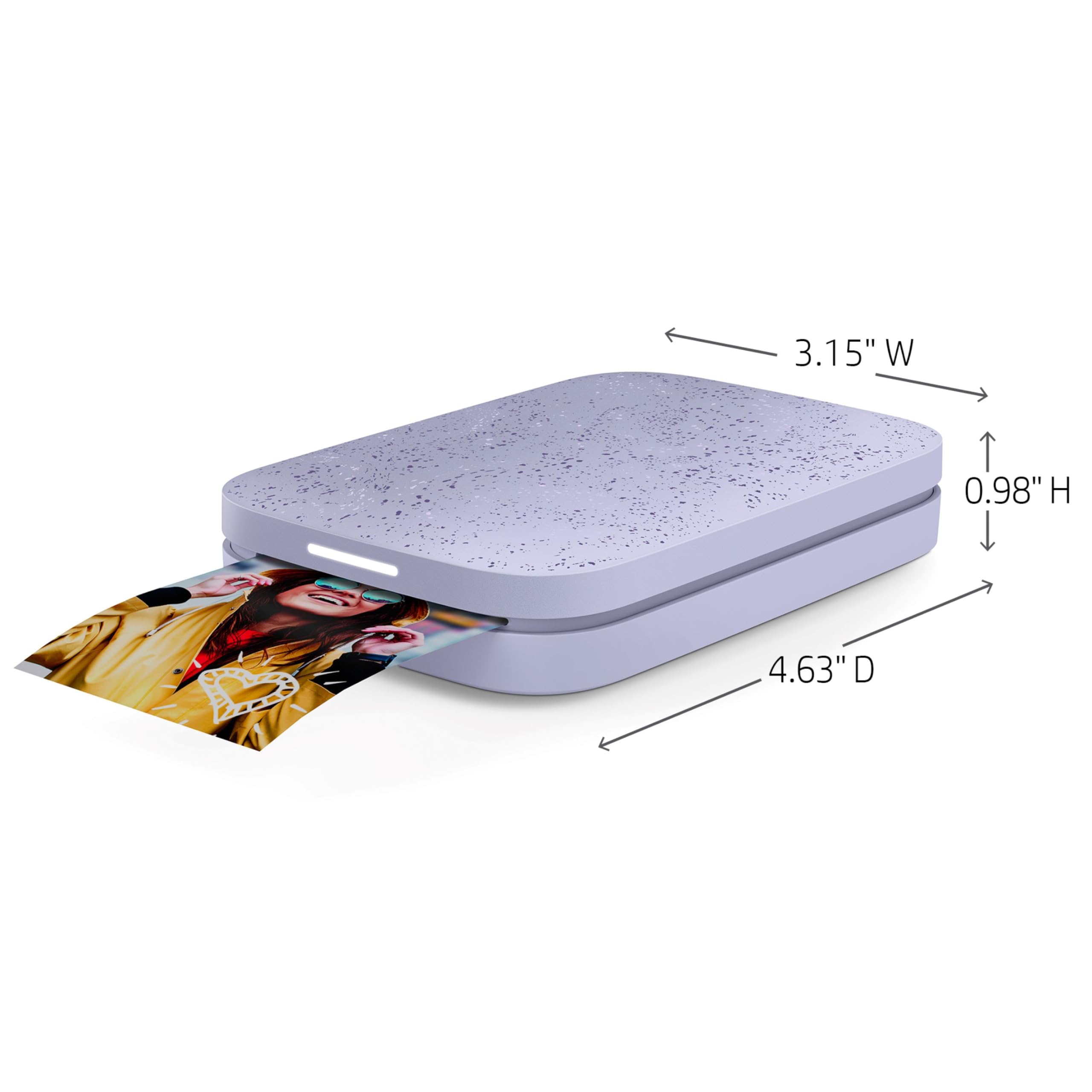 HP Sprocket Portable 2x3 Instant Photo Printer (Lilac) Print Pictures on Zink Sticky-Backed Paper from Your iOS & Android Device.