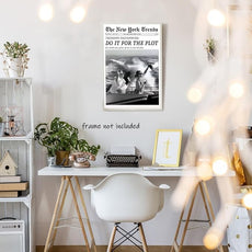 Generic Retro Modern Vintage Black and White Newspaper Poster Wall Art 16x24inch Unframed for Living Rooms, Bedrooms, Italian-Style Kitchens, Bar Carts, Girls' Dorm Rooms