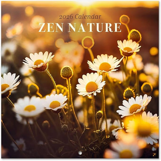 Zen Nature Wall Calendar 2026 12" x 12" FSC® Plastic Free - Starts Week On Sunday | Family Planner Art Calendar 2026