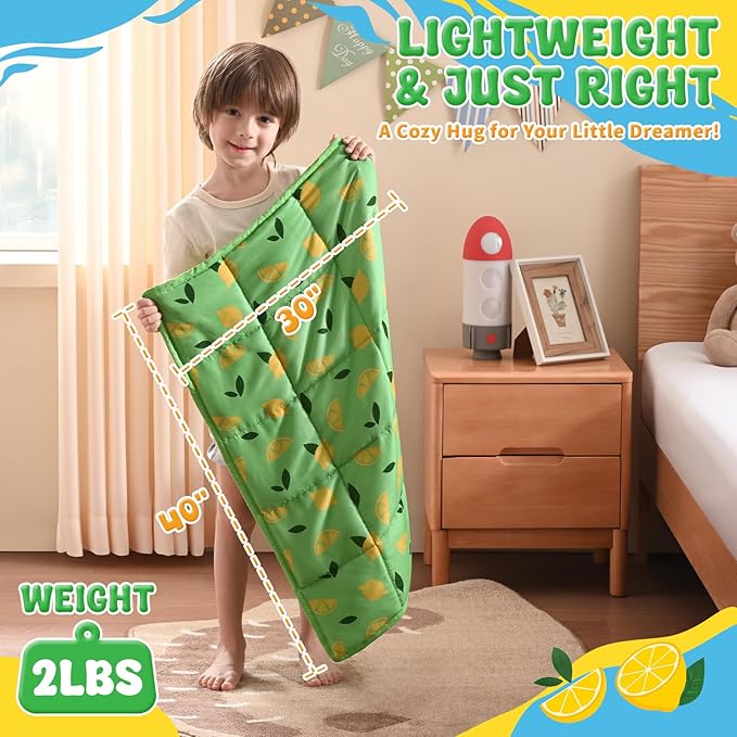 anfie Weighted Lap Pad 2 Pounds, Weighted Blanket (30"*40") Cooling Blanket for Sleeping,Weighted Throw Blanket for Travel Indoor Outdoor (Lime Green)