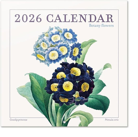 Botanical Wall Calendar 2026 12" x 12" FSC® Plastic Free - Starts Week On Sunday | Family Planner Flowers Calendar 2026