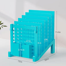 File Organizer for Desk with Storage Box & Hook, Inclined Desk File Organizer with 5-Section Vertical File Holder suitable for Home Office Document Organization (Light Blue)