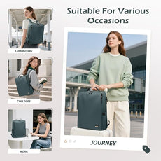 GOLF SUPAGS Stylish Laptop Backpack for Women Airline Approved Perfect for Work College and Travel Multi-Functional Casual Daypack Fits 15.6 Inch Notebook (Atrovirens)