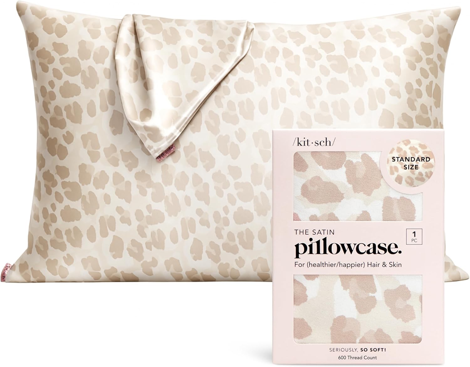 Kitsch Satin Pillowcase with Zipper for Hair & Skin - Softer Than Silk Pillow Cases, Smooth Cooling Satin Pillow Case, Wrinkle-Free, Machine Washable, Pillow Cases Standard Size 19x26 - Lavender Dormly