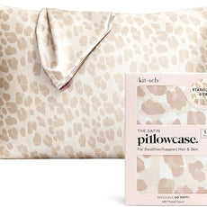 Kitsch Satin Pillowcase with Zipper for Hair & Skin, Softer Than Silk Pillow Cases Queen, Wrinkle-Free, Smooth and Cooling Satin Pillow Covers, Standard Size 19