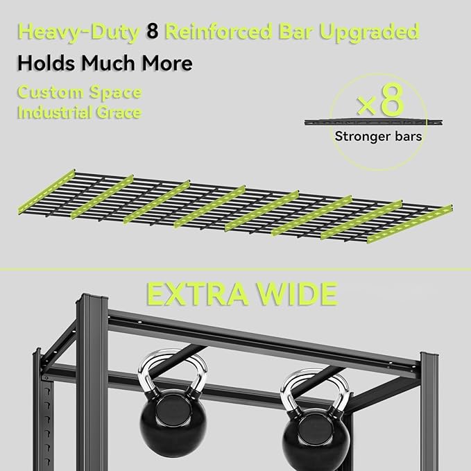 48" W Father&I Industrial Heavy-Dudy Garage Shelving Units/Systems: Metal 5-Tier Storage Shelves Adjustable for Basement/Closet/Tote/Kitchen/Pantry Organization, 84" H*48W *24" D, Black