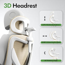 Ergonomic Office Chair - X-Shaped Computer Desk Chair Comfy, Gaming Chair, Office Chair with Lumbar Support, Mesh Office Chairs with Headrests, Desk Chair for Long Hours (White Beige)