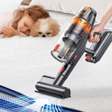 Cordless Vacuum Cleaner, 650W with Extra Mattress Cleaning Tool, 50KPA Stick Vacuum Cleaners for Home 65 Mins Runtime, Self-Standing, Wall Mount Charging, Rechargeable Vacuum for Floor Carpet Pet Hair