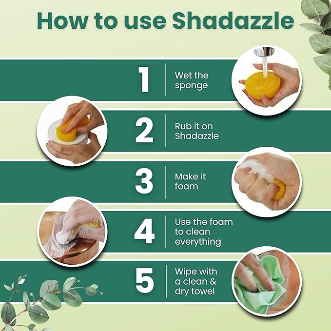 Shadazzle Natural All Purpose Cleaner and Polish – Eco friendly Multi-purpose Cleaning Product (2 Pack, Eucalyptus)