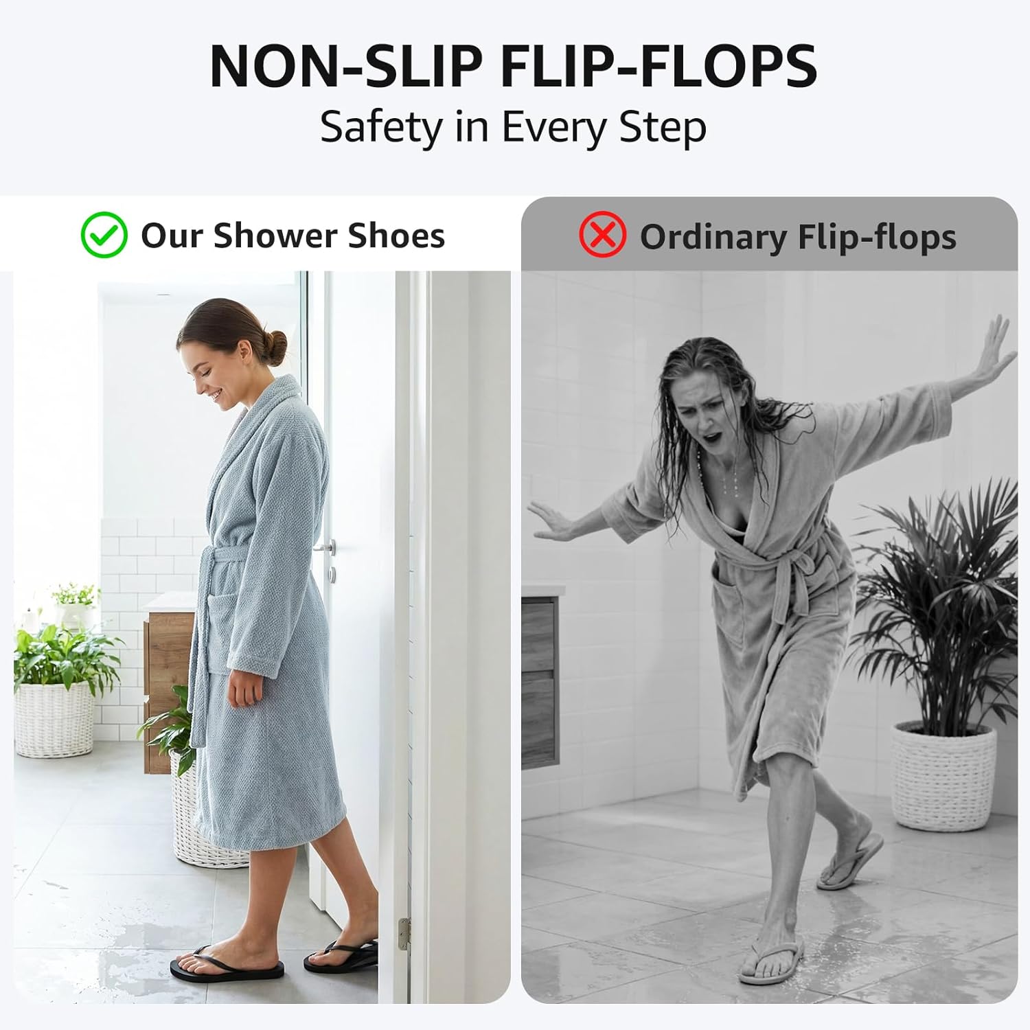 STQ Shower Shoes Women Quickly Dry Arch Support Flip Flops Non Slip Beach Pool Dorm Thong Sandals with Drain Holes