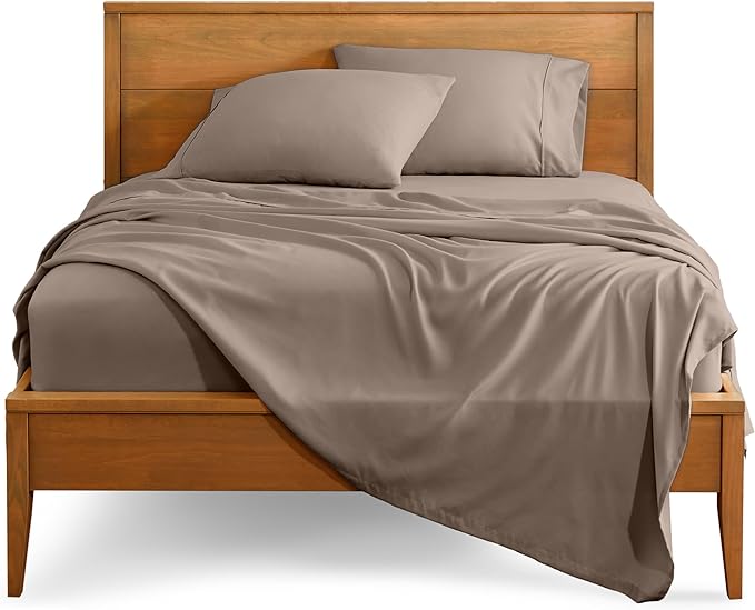 Bare Home King Sheet Set - Luxury 1800 Ultra-Soft Microfiber King Bed Sheets - Double Brushed - Deep Pockets - Easy Fit - 4 Piece Set - Bedding Sheets & Pillowcases (King, Taupe) BareHome