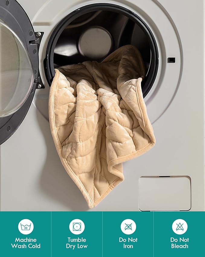 Kaisa Weighted Lap Blanket 5 lbs 23" x 29", Cozy Luxury Crystal Velvet Small Weighted Blanket for Adults, Portable Travel Weighted Blanket for Relaxation, All-Season Blanket, Machine Washable, Khaki