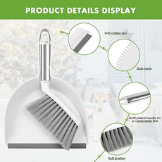 Small Broom and Dustpan Set, Dustpan and Brush Set, Small Brush and Dustpan Set, Hand Broom and Dustpan Set, Mini Handheld with Home, Desktop, Kitchen, pet