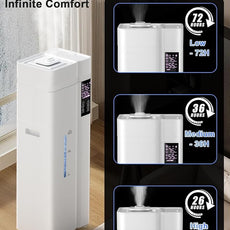 13L/3.4Gal Humidifiers for Bedroom, Ultrasonic Warm & Cool Mist Humidifier Large Room, Covers 800ft², 72H Runtime, 24H Timer, 3 Mist Modes Top Fill Quiet Humidifiers for Home, Office, White
