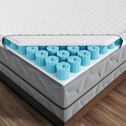 Dormeo RV King Cooling Mattress Topper, 3-Inch with Octaspring® Technology for Optimal Back Support, Medium Firmness