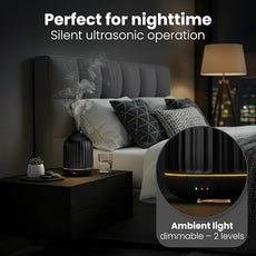 MALMØ Ceramic Diffuser (250ml) - Essential Oil Diffuser Black - Aromatherapy Diffuser - Non Toxic Oil Diffuser for Home