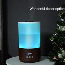 BlueHills Premium 4000 ml Tall Essential Oil Diffuser 4L 4 Liter 50 Hour Run with Remote Timer Aroma Humidifier 1 Gallon Big Capacity High Mist Output for Large Room Lights Dark Wood Grain XL T402