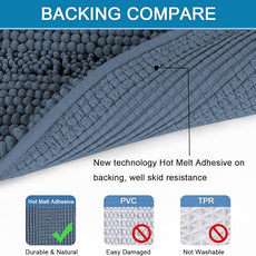 H.VERSAILTEX Bath Rugs for Bathroom Non Slip Bath Mats Thick Chenille Striped Bath Rug Runners 47