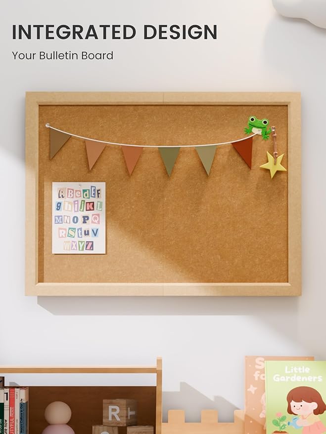 Foldable Cork Board Alternative, Felt Bulletin Board 24" x 18" Mustard Yellow Frame with 16 Adhesive Tabs, Pin Board for Home Office, Classroom, Entryway, Kitchen Wall Decor—Sunset Yellow
