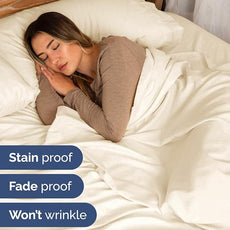 Extra Deep Pocket King Sheets - 4 Piece Breathable & Cooling Bed Sheets - Hotel Luxury Bed Sheet Set - Soft, Wrinkle Free & Comfy - Easily Fits Extra Deep Mattresses - Deep Pocket Off White Sheets Set