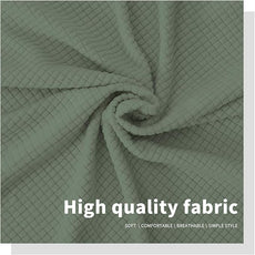 Easy-Going Stretch Bed Headboard Cover,Small Square Jacquard Headboard Slipcover, Dustproof Bed Head Cover for Bedroom (Twin,Greyish Green)