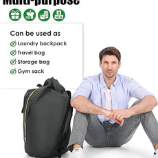 Laundry Backpack Bag, 115L Extra Large Laundry Bags with straps, Heavy Duty Laundry Bag Backpack, Portable Dirty Clothes Bag for College Dorm, Apartment, Laundromat, College Laundry Bag