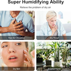 MEGAWISE 2025 Humidifier, 6L Large Capacity, 50H Runtime, Enjoy ultra-quiet, cool mist for your bedroom, nursery, or indoor plants. Top-fill design for effortless convenience (White)