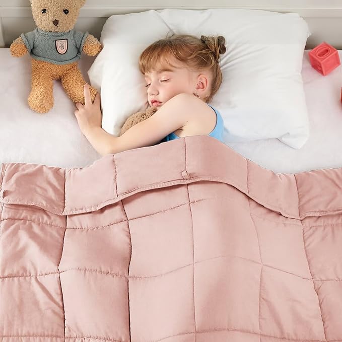yescool Pink Weighted Blanket 5 Pounds Cooling Weighted Lap Blanket, Heavy Blanket for Sleeping, Weighted Throw Blanket Gift for 40-60lbs, 40"x60"