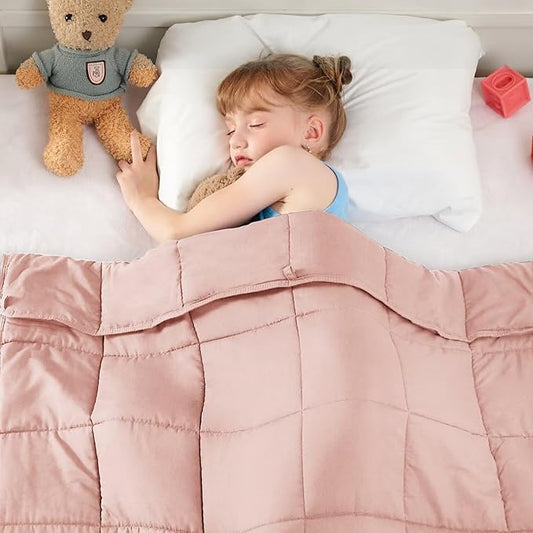 yescool Pink Weighted Blanket 5 Pounds Cooling Weighted Lap Blanket, Heavy Blanket for Sleeping, Weighted Throw Blanket Gift for 40-60lbs, 40"x60"