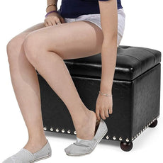 Joveco Leather Storage Ottoman, 24