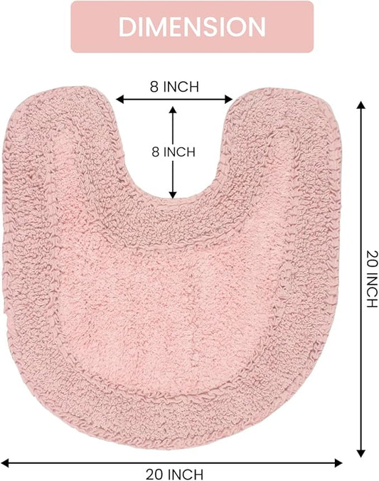 Home Weavers Double Ruffle Collection 100% Cotton Bathroom Rugs Set, Washable Rug, Extra Soft and Absorbent Bath Rug, Kitchen Mat, Bath Mat Set, Bath Floor Mat Non Slip, 20"x20" Contour, Pink